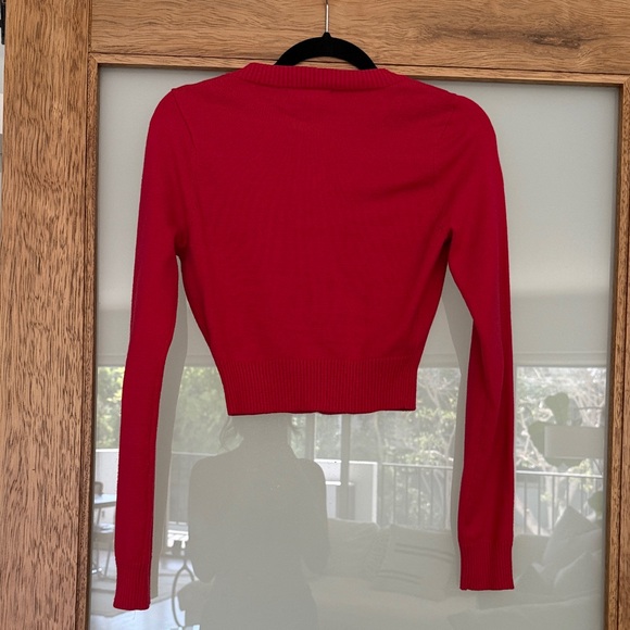 Red Frankie’s Bikinis Cardigan Sweater - Picture 3 of 3